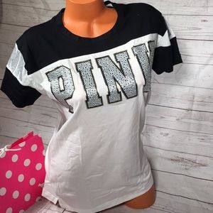 NWT Pink Rhinestone bling shirt sz xs